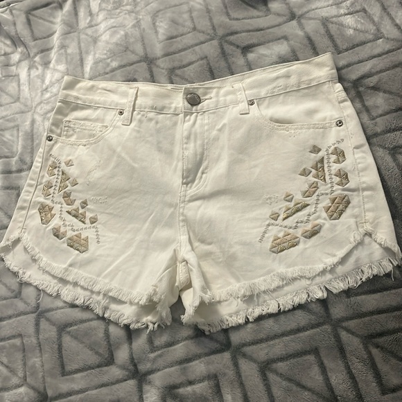 Free People Pants - Free People Crème Denim Shorts Size 28